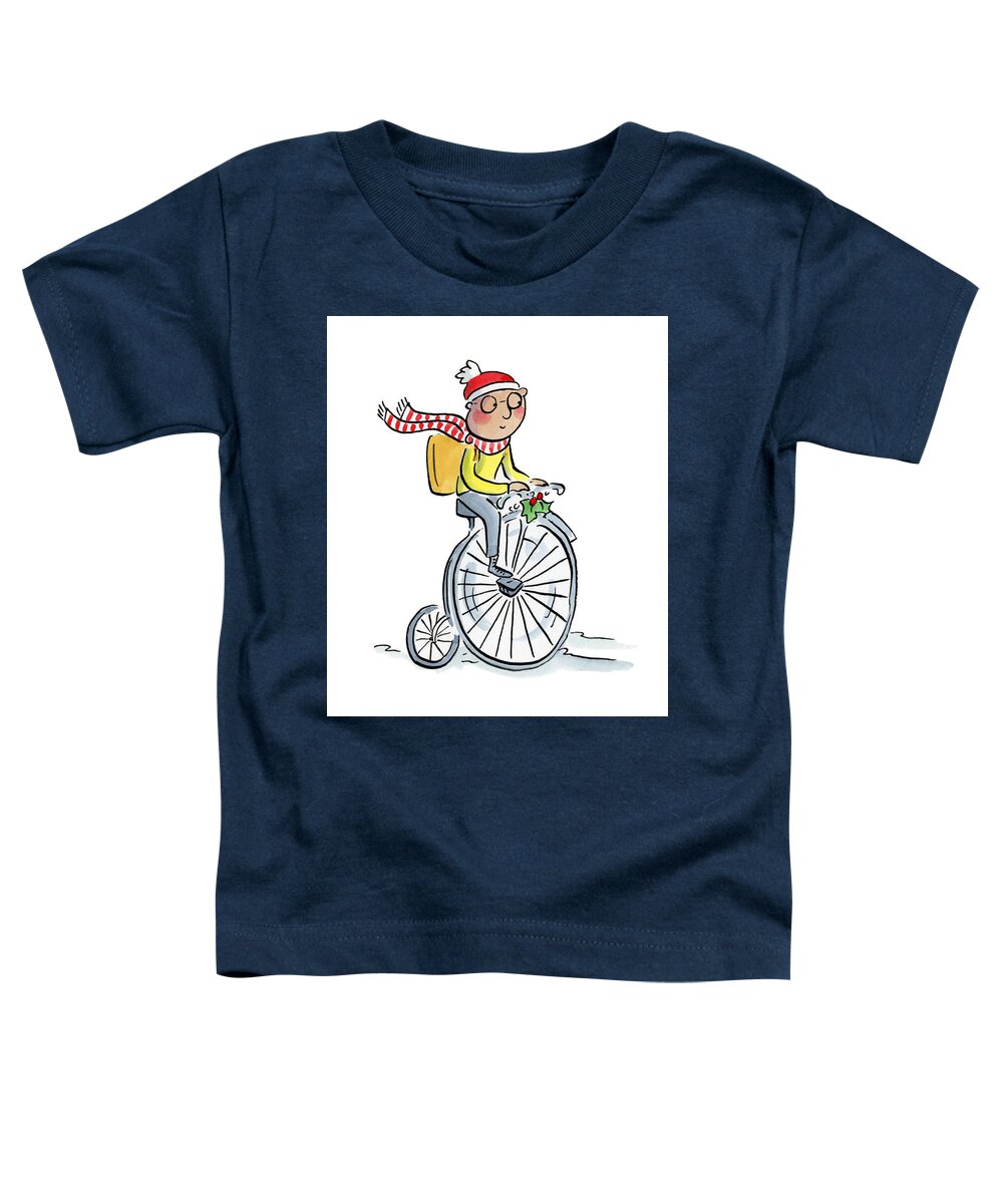 Christmas Penny Farthing - Toddler T-Shirt