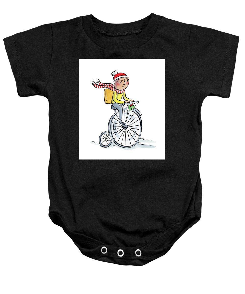 Christmas Penny Farthing - Baby Onesie