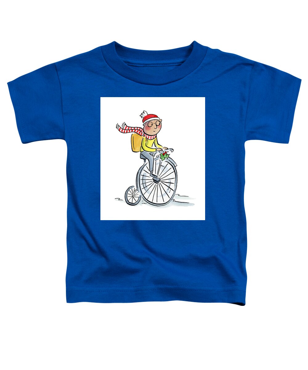 Christmas Penny Farthing - Toddler T-Shirt