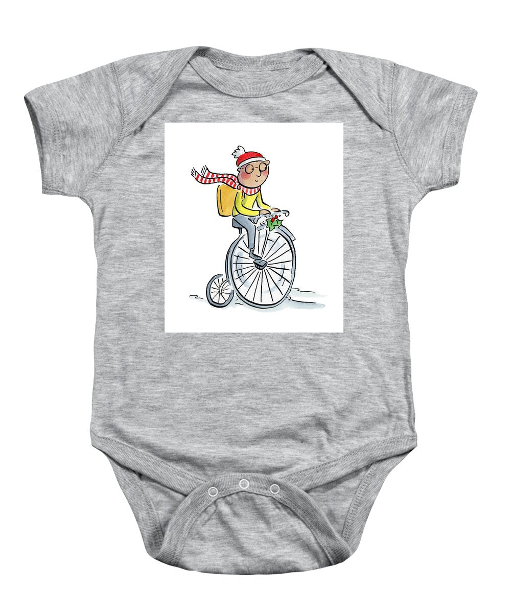 Christmas Penny Farthing - Baby Onesie