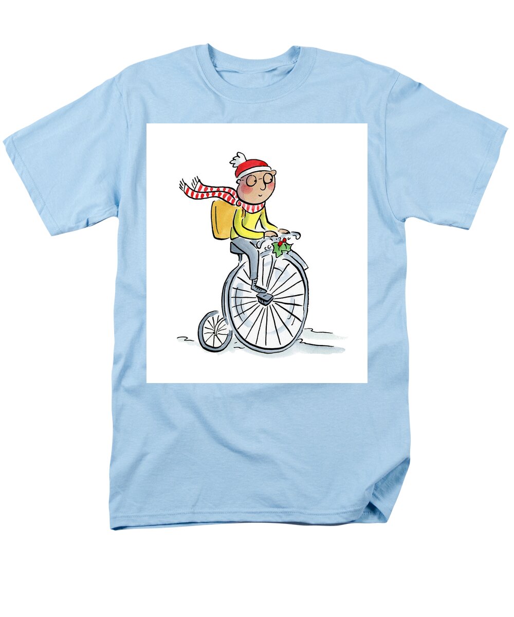 Christmas Penny Farthing - Men's T-Shirt  (Regular Fit)