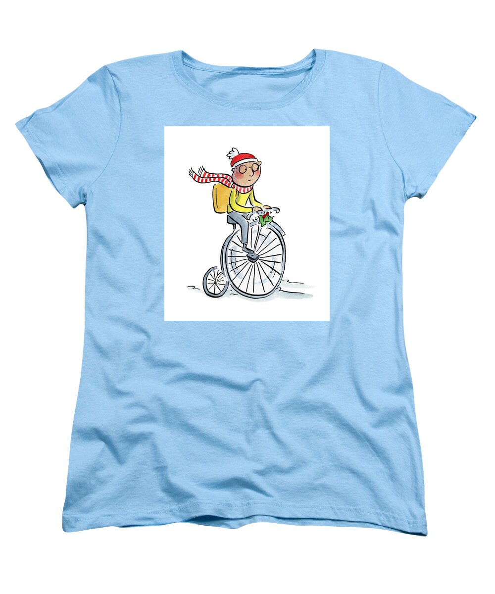 Christmas Penny Farthing - Women's T-Shirt (Standard Fit)