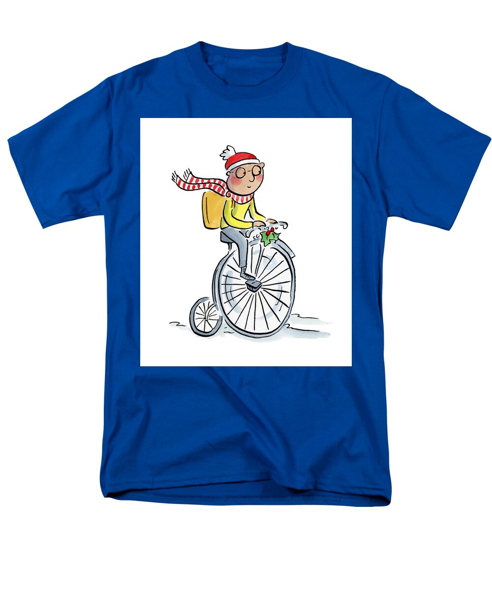 Christmas Penny Farthing - Men's T-Shirt  (Regular Fit)