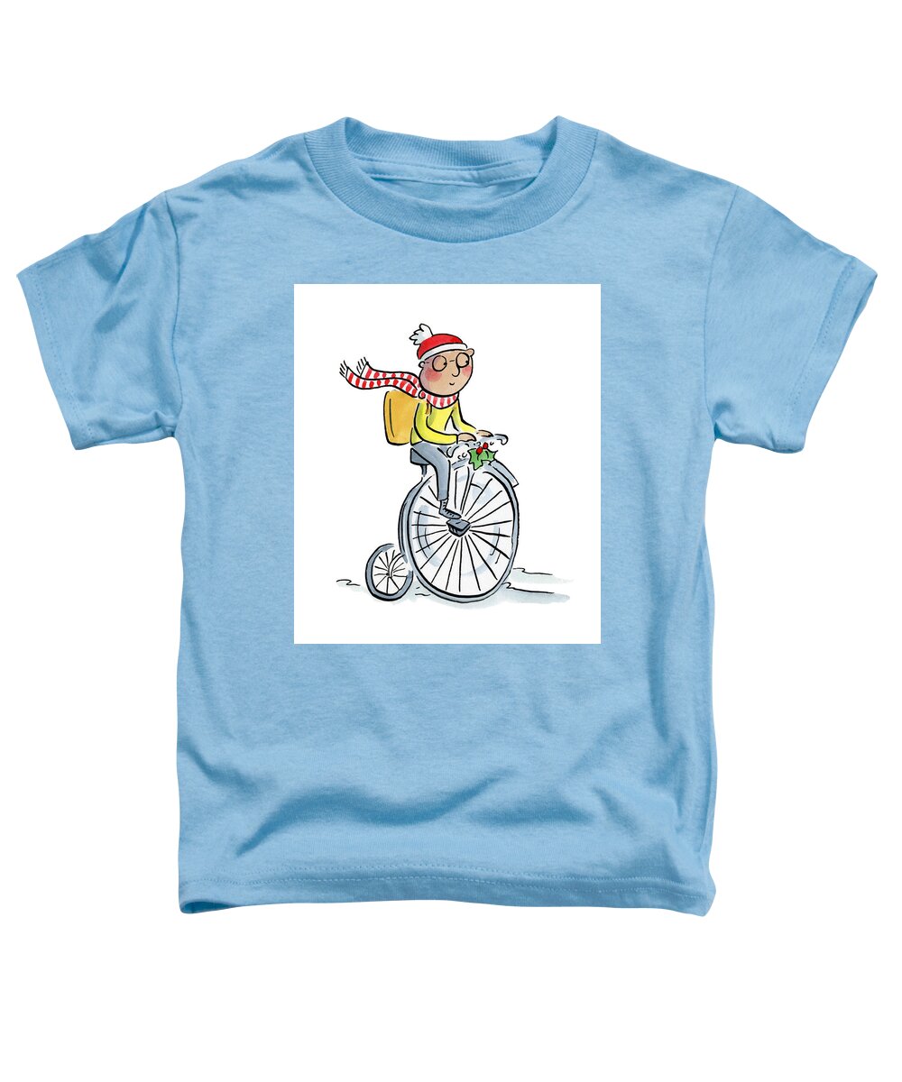 Christmas Penny Farthing - Toddler T-Shirt