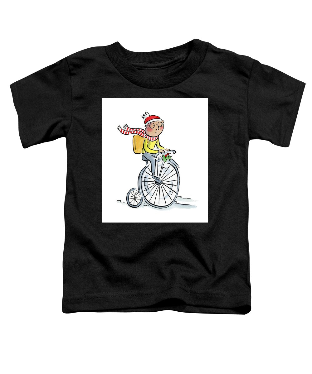 Christmas Penny Farthing - Toddler T-Shirt