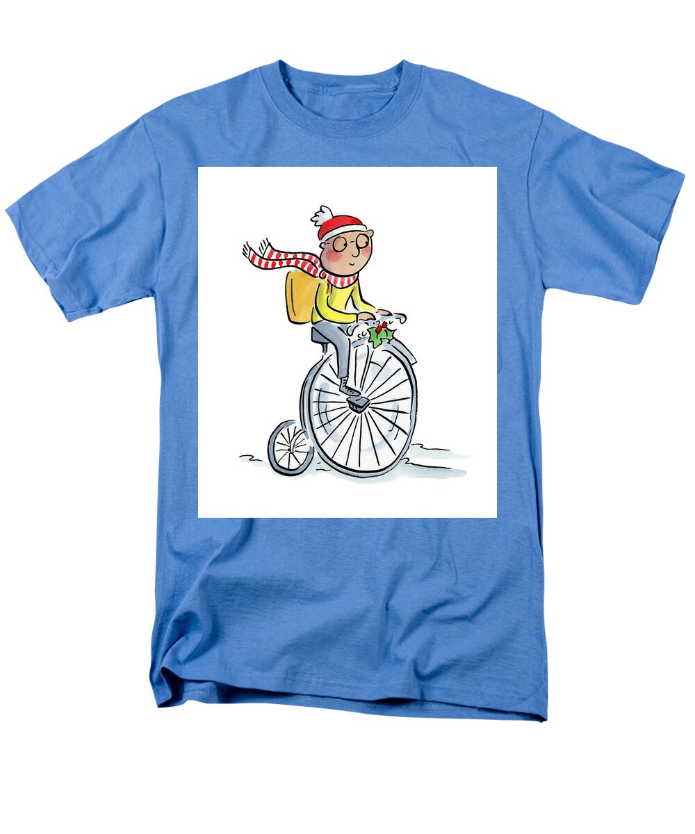 Christmas Penny Farthing - Men's T-Shirt  (Regular Fit)