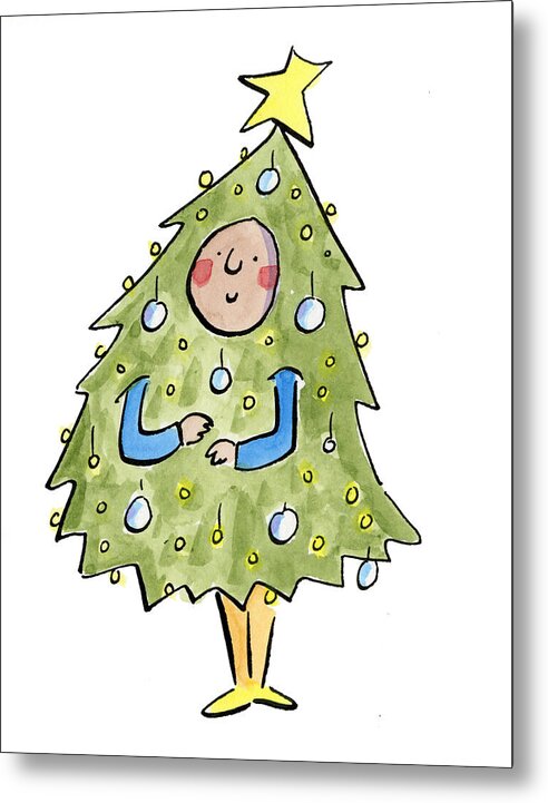 Christmas Tree Outfit - Metal Print