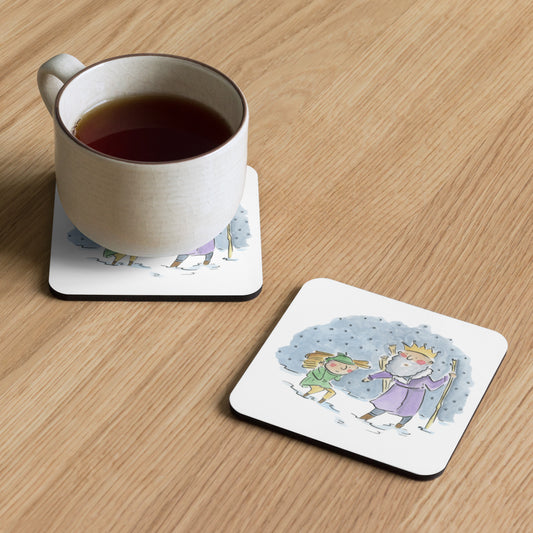 Good King Wenceslas Illustration by Rosie Brooks Cork-back coaster