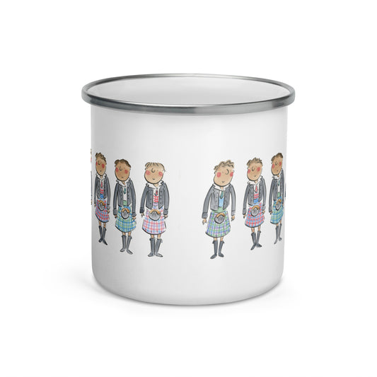 Kilts Illustration by Rosie Brooks Enamel Mug