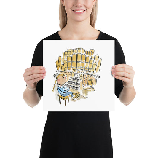 Organist Illustration by Rosie Brooks Poster