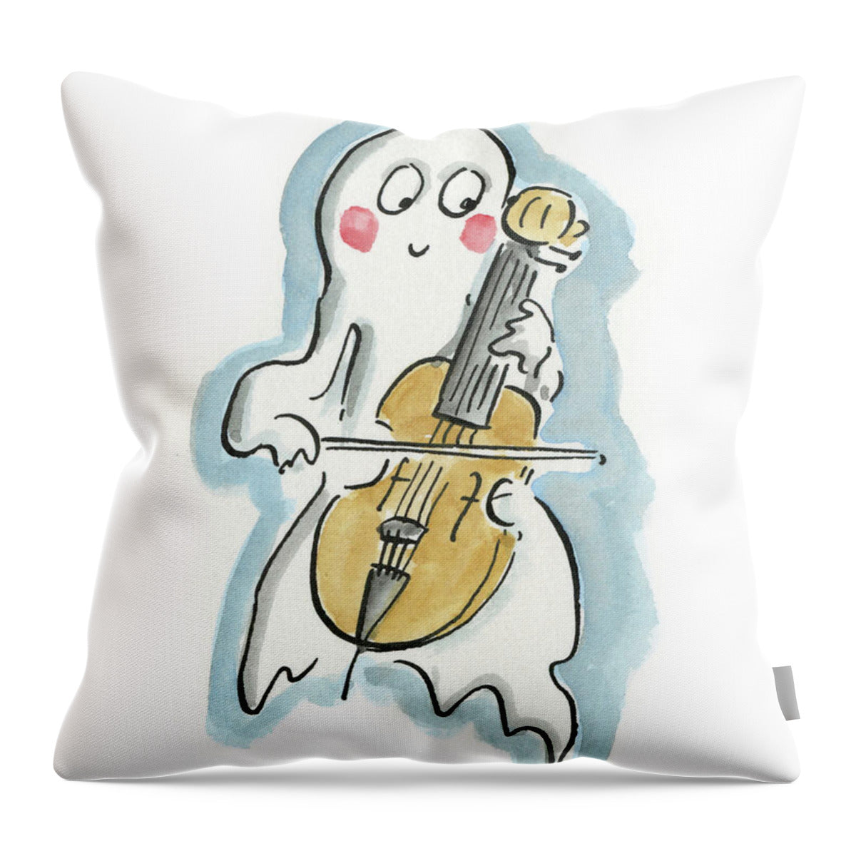 Ghost Cello - Throw Pillow