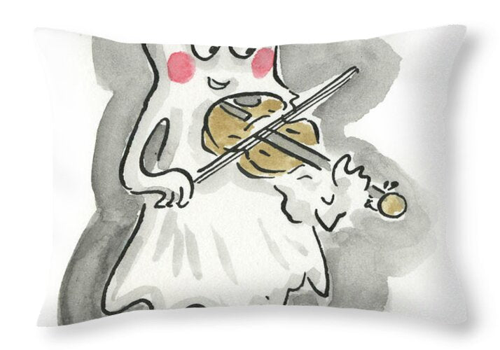 Ghost Violin - Throw Pillow