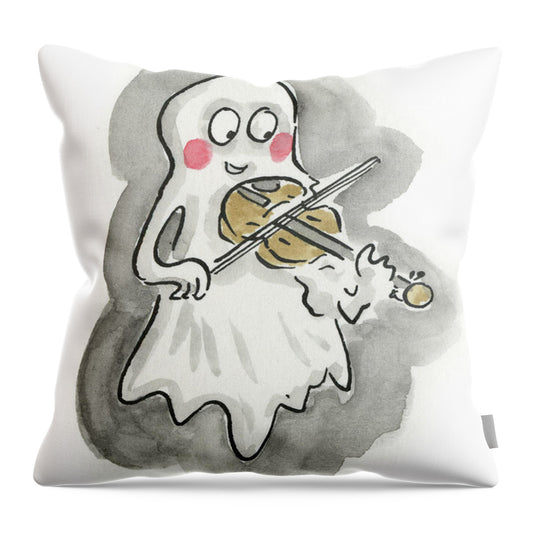 Ghost Violin - Throw Pillow