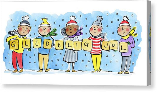 Gledelig Jul - Canvas Print