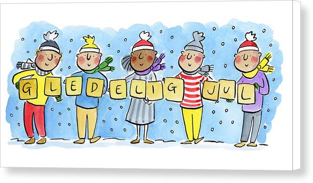Gledelig Jul - Canvas Print