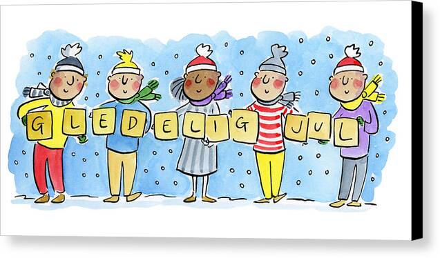 Gledelig Jul - Canvas Print