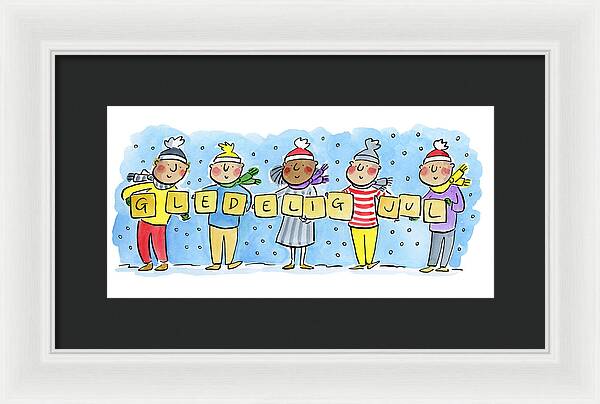 Gledelig Jul - Framed Print