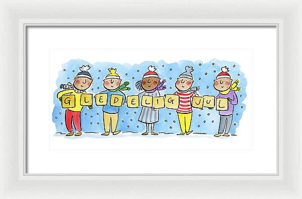Gledelig Jul - Framed Print