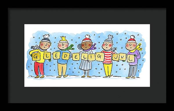 Gledelig Jul - Framed Print