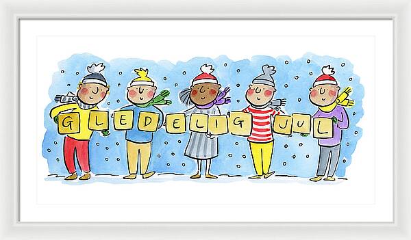 Gledelig Jul - Framed Print