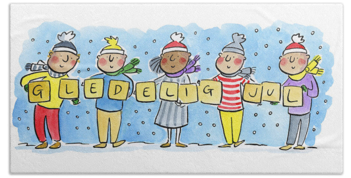 Gledelig Jul - Beach Towel
