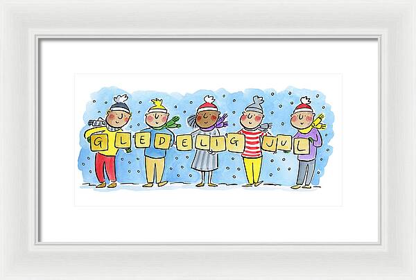 Gledelig Jul - Framed Print