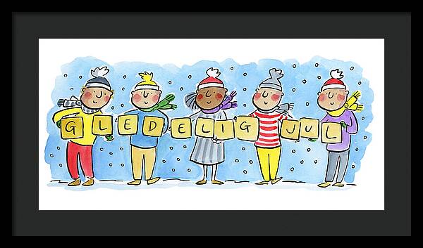 Gledelig Jul - Framed Print