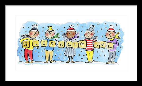 Gledelig Jul - Framed Print