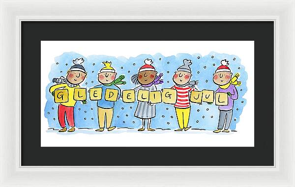 Gledelig Jul - Framed Print