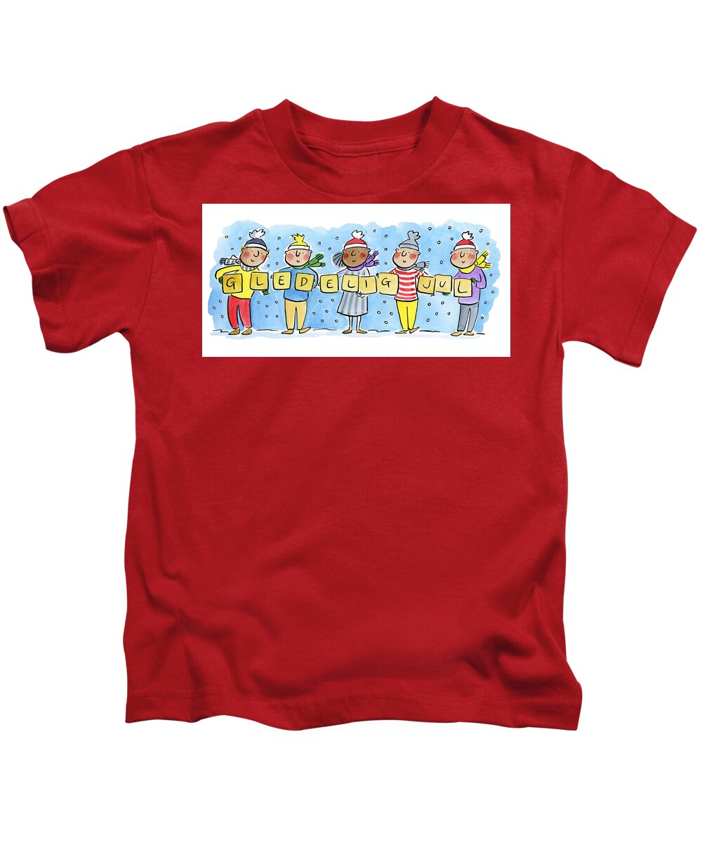 Gledelig Jul - Kids T-Shirt