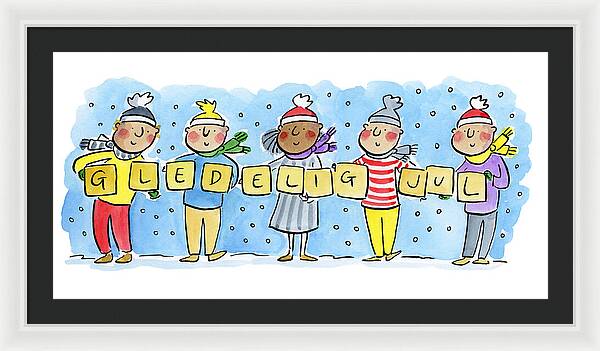 Gledelig Jul - Framed Print
