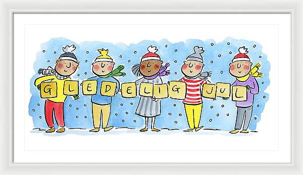Gledelig Jul - Framed Print