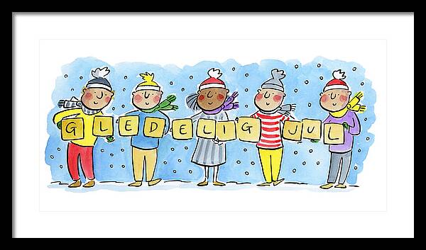 Gledelig Jul - Framed Print