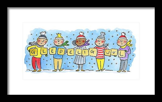 Gledelig Jul - Framed Print