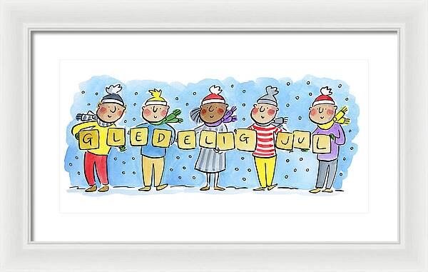 Gledelig Jul - Framed Print