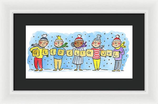 Gledelig Jul - Framed Print