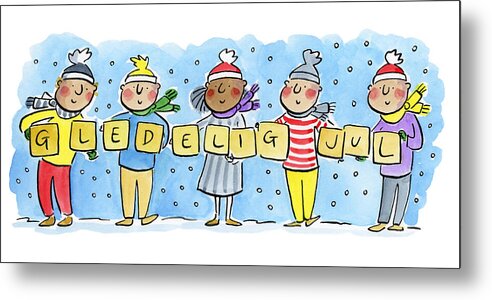 Gledelig Jul - Metal Print