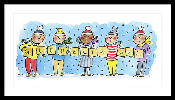 Gledelig Jul - Framed Print