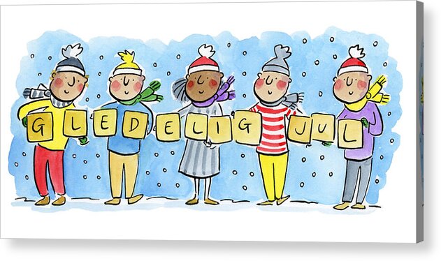 Gledelig Jul - Acrylic Print