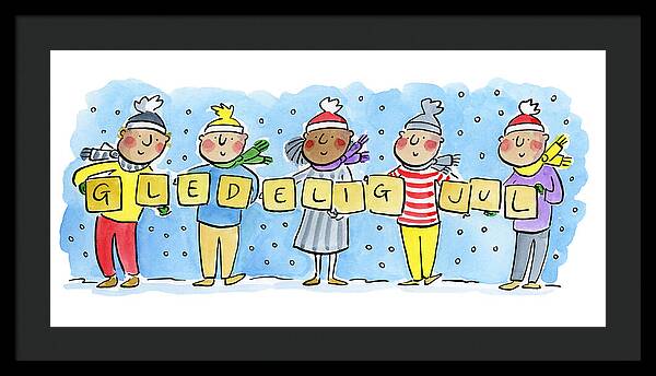 Gledelig Jul - Framed Print