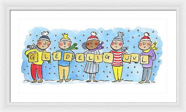 Gledelig Jul - Framed Print