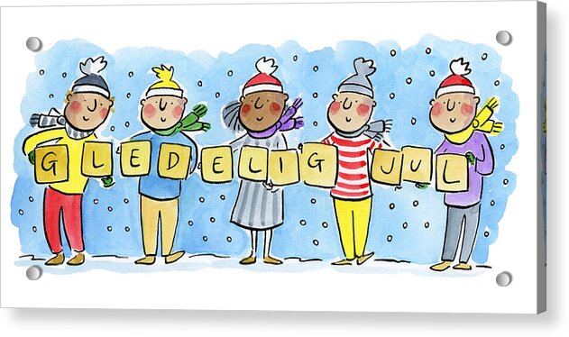 Gledelig Jul - Acrylic Print