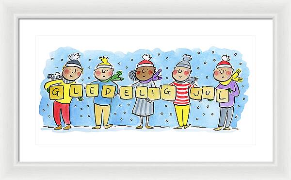 Gledelig Jul - Framed Print