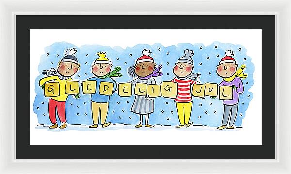 Gledelig Jul - Framed Print