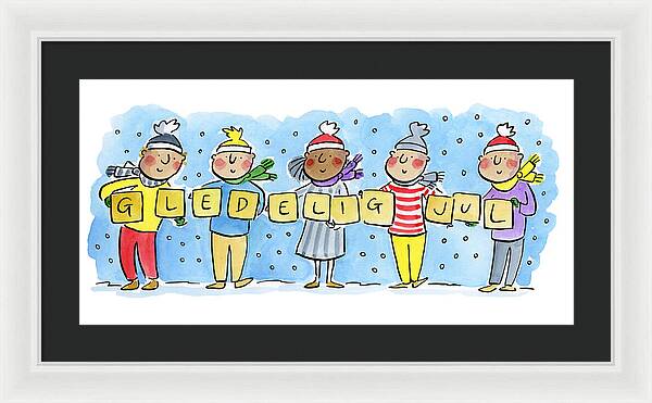 Gledelig Jul - Framed Print