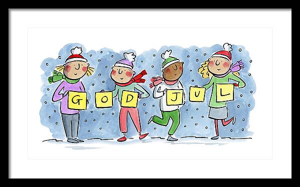 God Jul - Framed Print