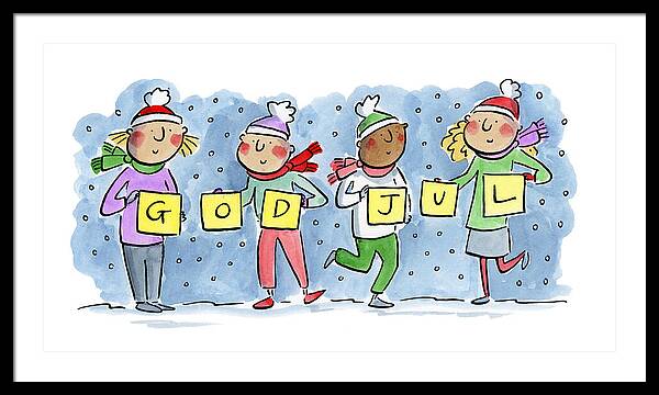 God Jul - Framed Print