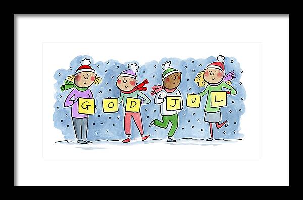 God Jul - Framed Print