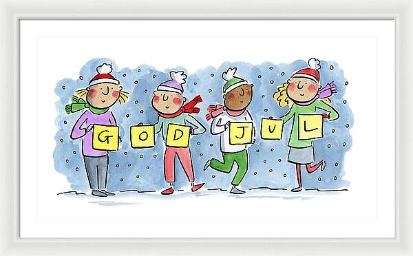 God Jul - Framed Print