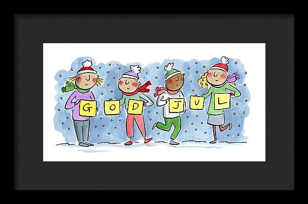 God Jul - Framed Print